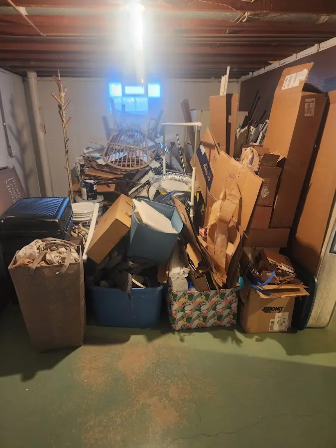 Roll-off dumpster container at job site for 6 Yard Dumpster Rental in Sherborn